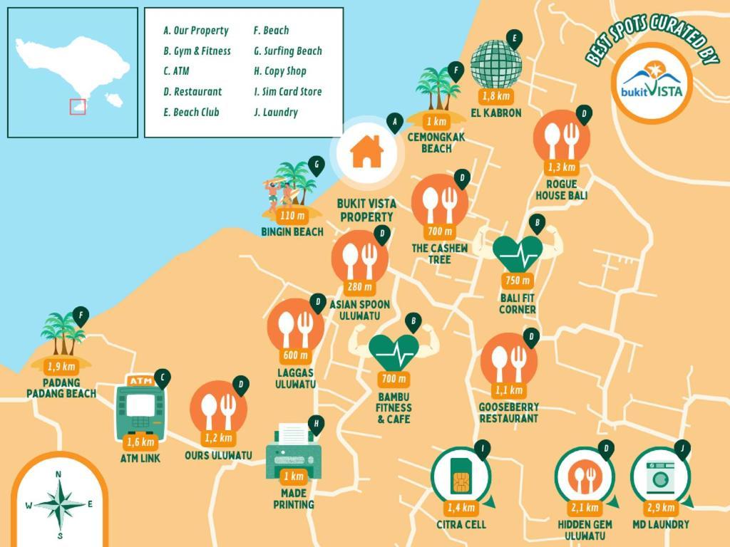 Kembang Kuning Hotell Uluwatu Exteriör bild